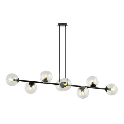 Rossi 8 pendant light black/clear