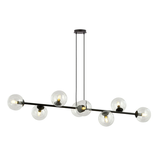 Rossi 8 pendant light black/clear