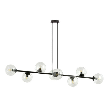 Rossi 8 pendant light black/clear