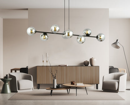 Rossi 8 pendant light black/graphite