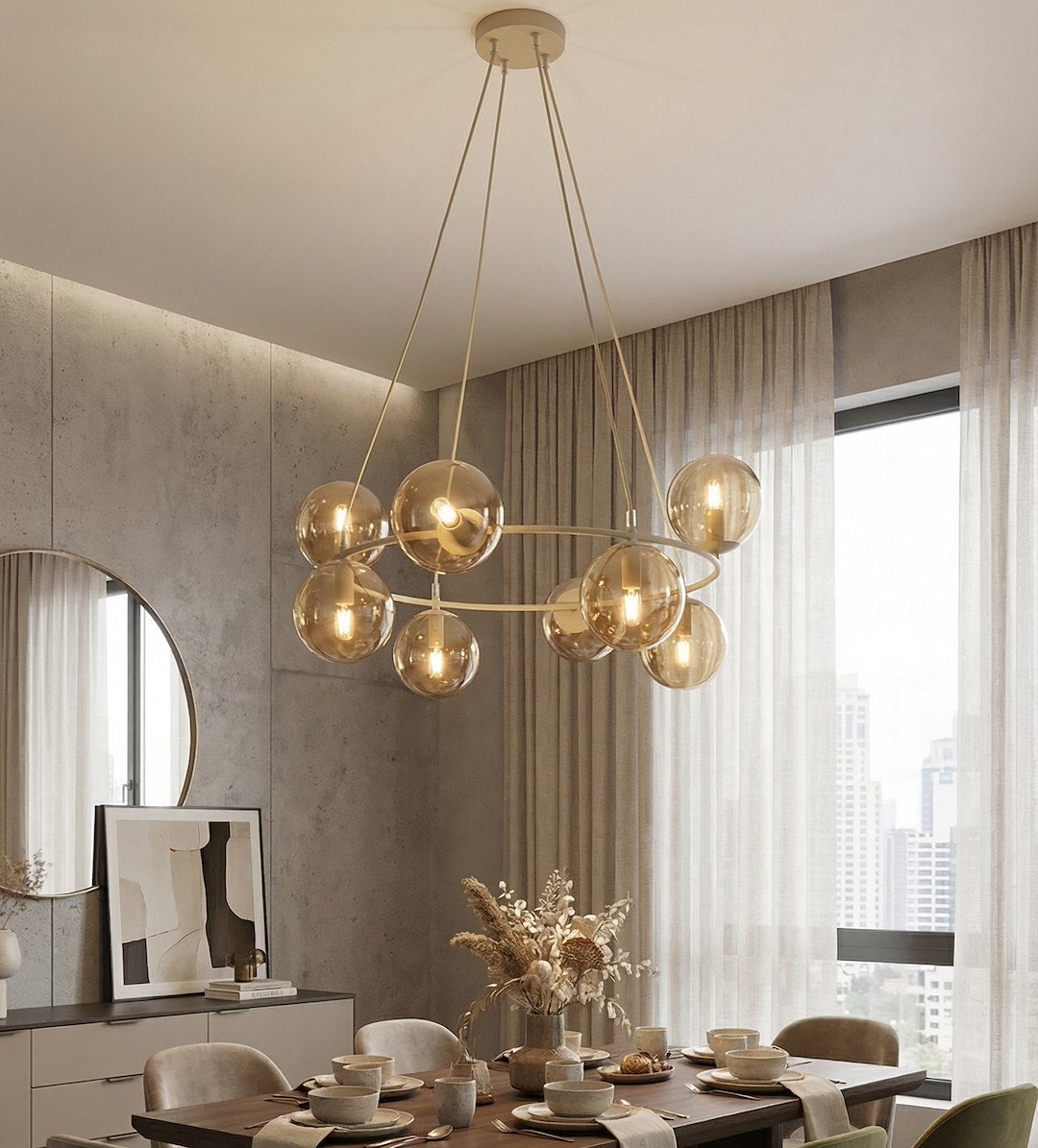 Azura 9 pendant lamp mocha/amber