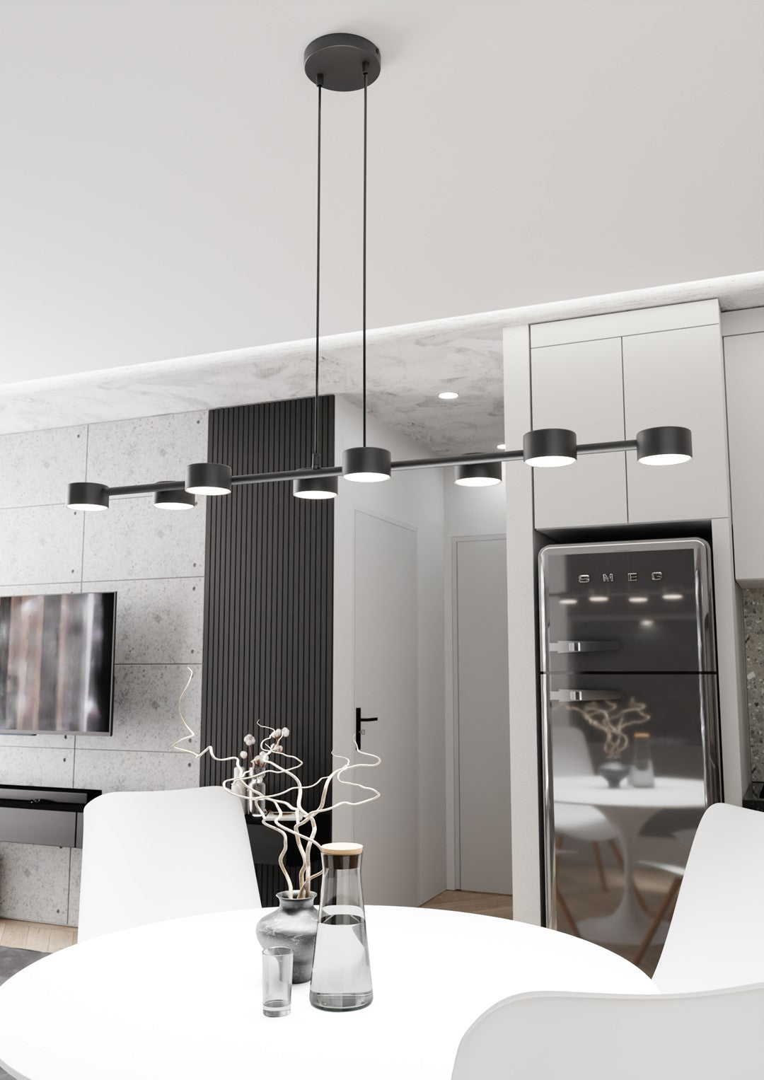 Megara 8 pendant light black