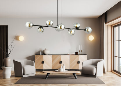 Rossi 8 pendant light black/graphite