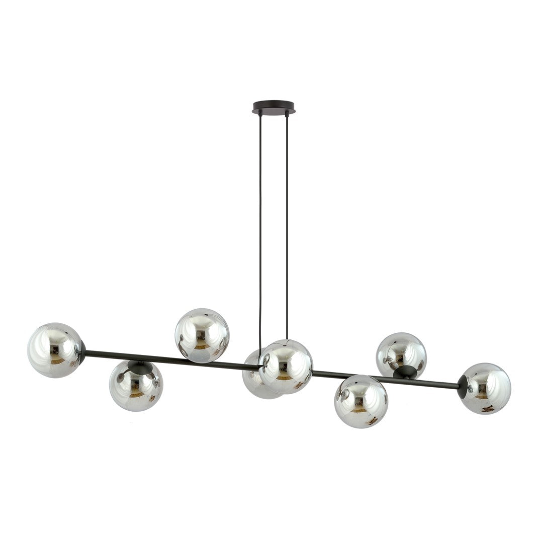 Rossi 8 pendant light black/graphite