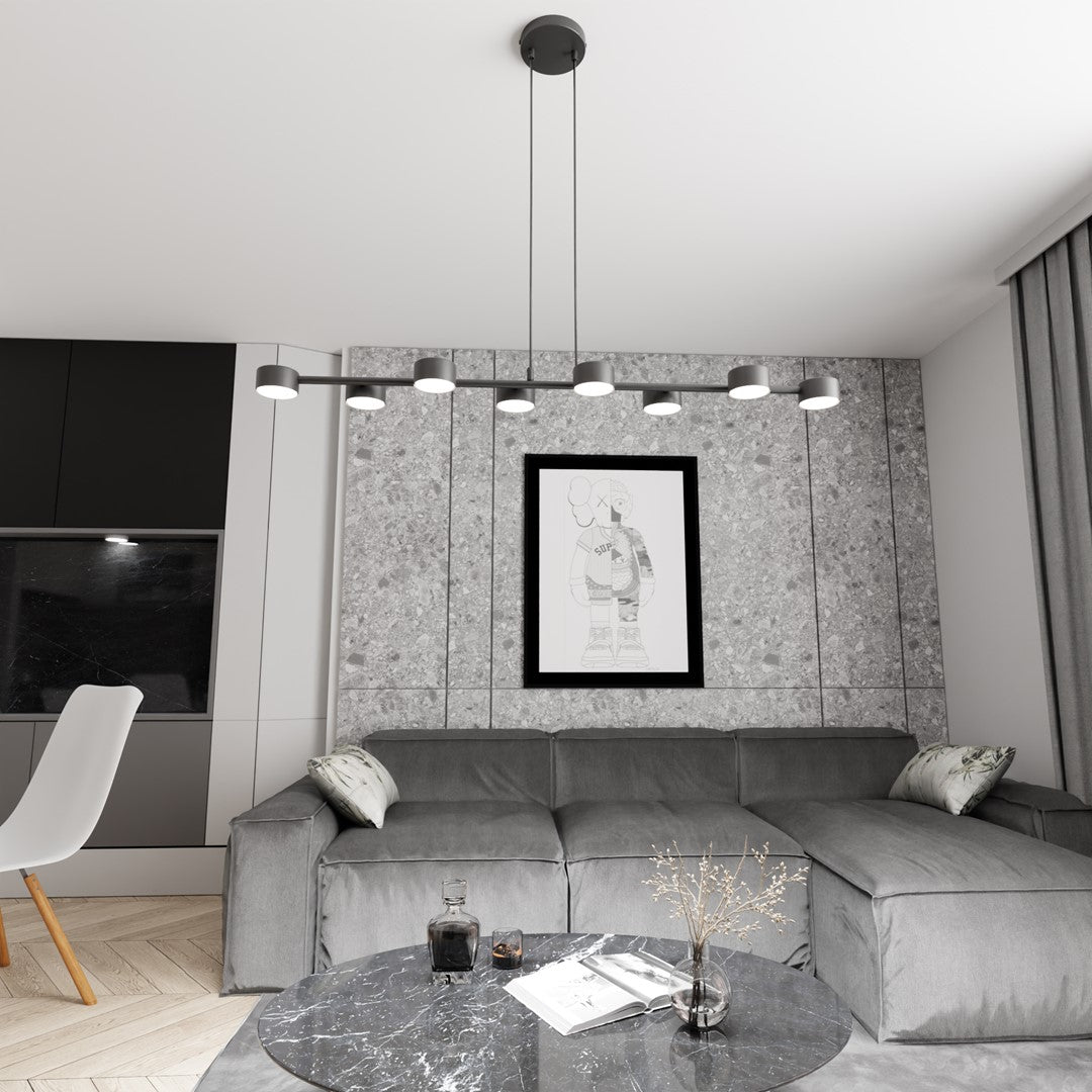 Megara 8 pendant light black