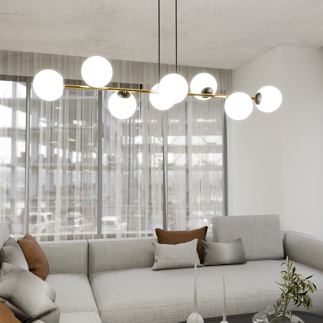 Gravity 8 pendant light black/opal