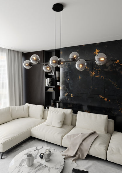 Rossi 8 pendant light black/graphite