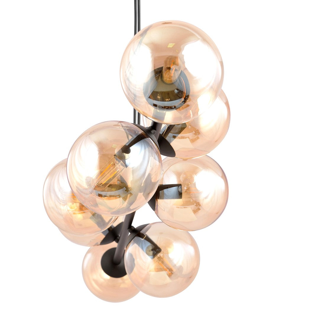 Rossi 8 pendant light black/amber