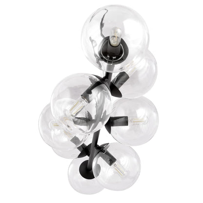 Rossi 8 pendant light black/clear