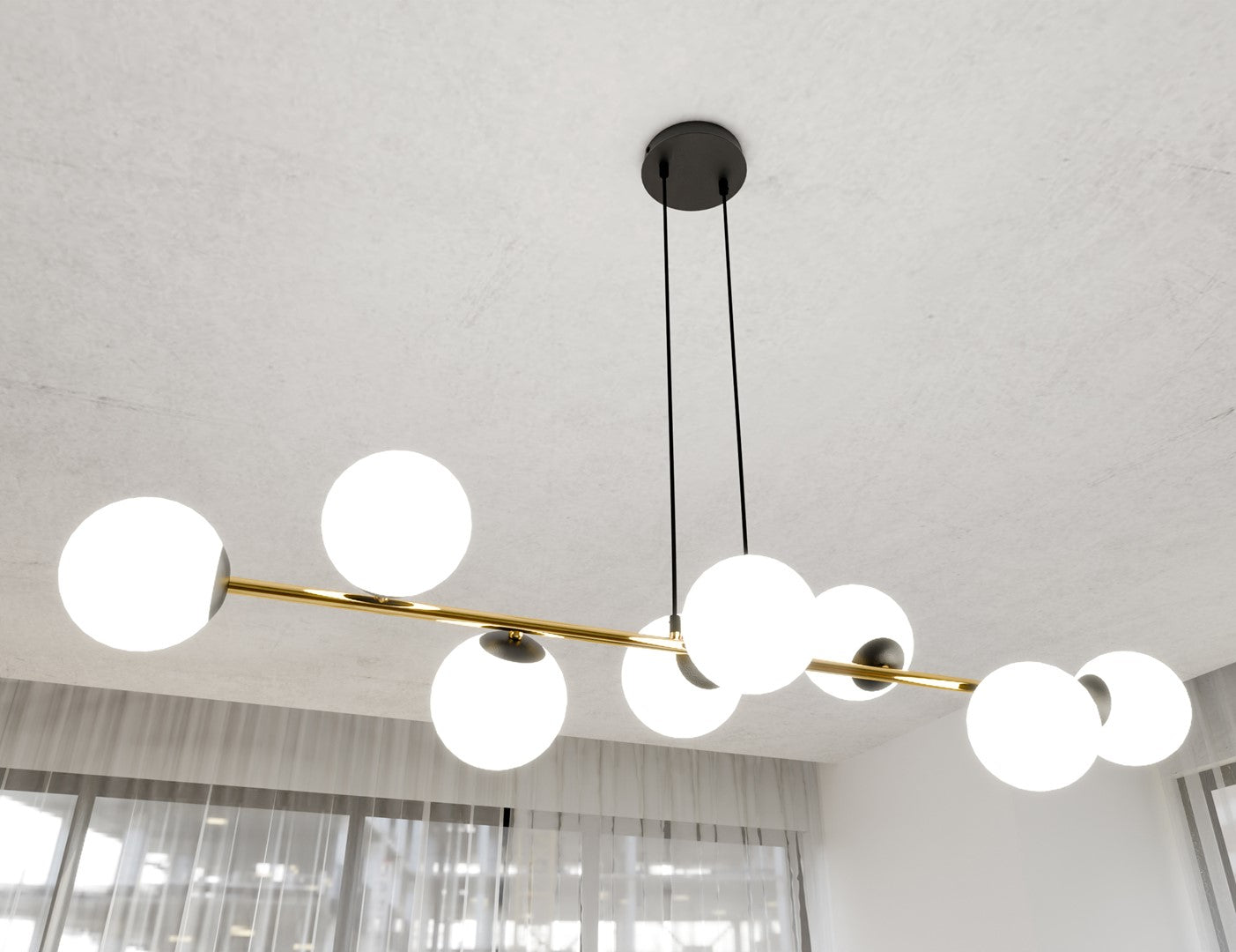Gravity 8 pendant light black/opal