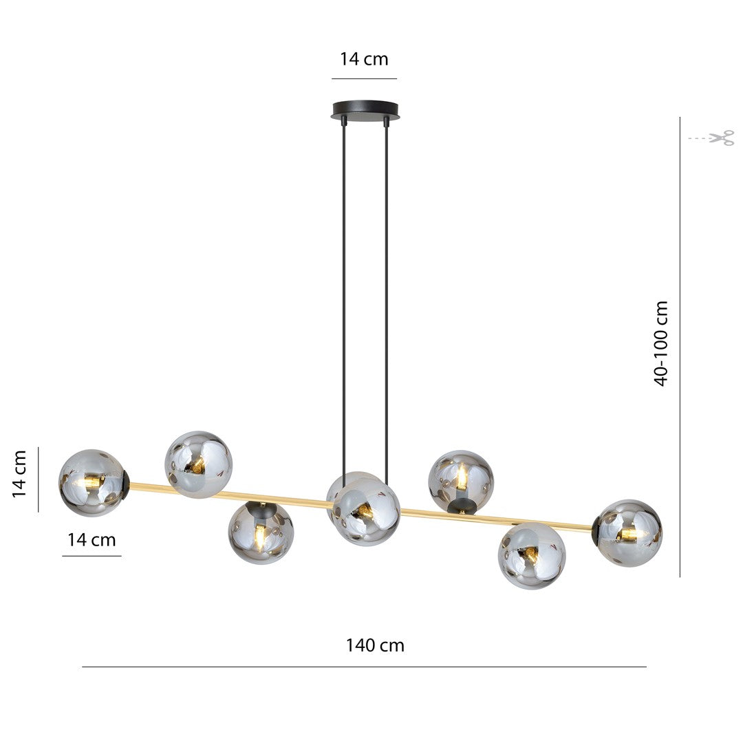 Gravity 8 ceiling lamp black/graphite