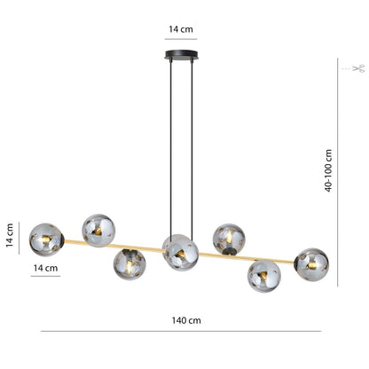 Gravity 8 ceiling lamp black/graphite