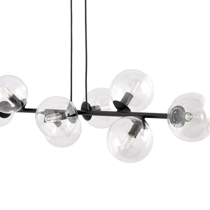 Rossi 8 pendant light black/clear