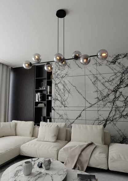 Rossi 8 pendant light black/graphite