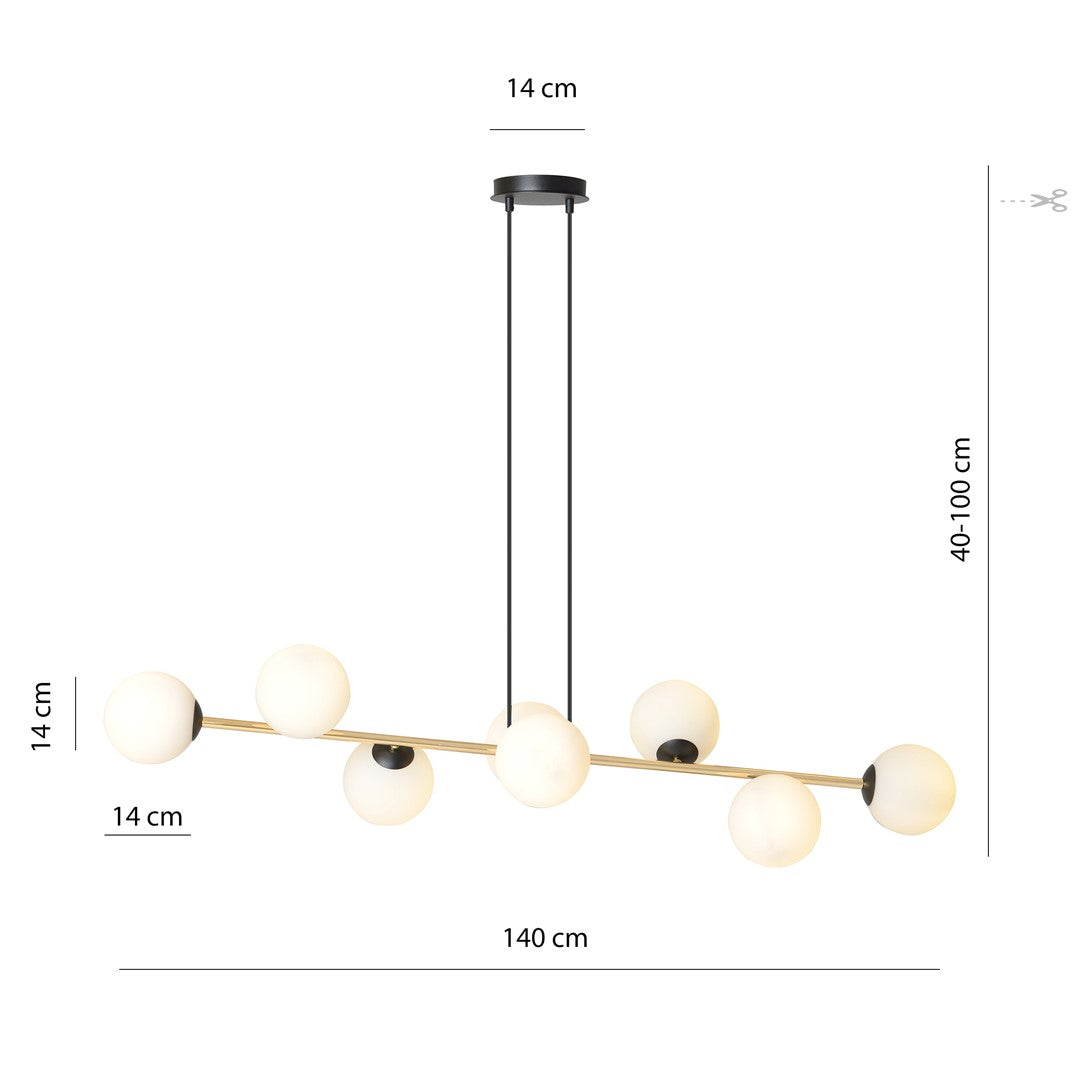 Gravity 8 pendant light black/opal