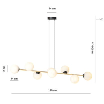 Gravity 8 pendant light black/opal