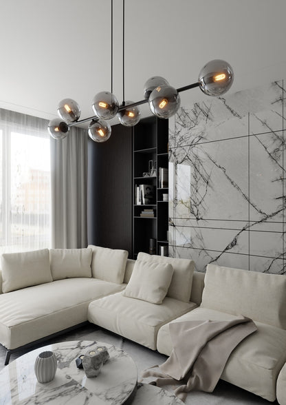Rossi 8 pendant light black/graphite