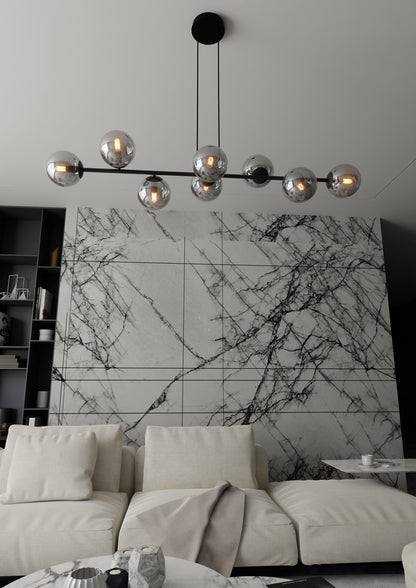 Rossi 8 pendant light black/graphite