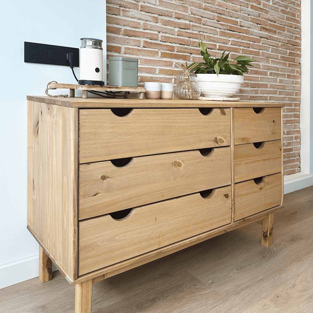 Kommode Otta 111X43X73,5 Cm Massivt Fyrretræ