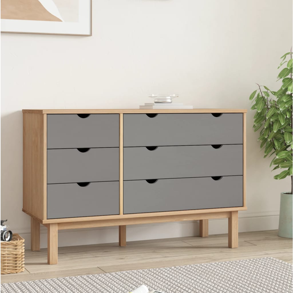 Kommode Otta 111X43X73,5 Cm Massivt Fyrretræ