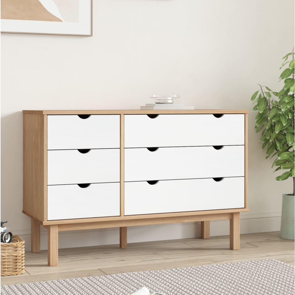 Kommode Otta 111X43X73,5 Cm Massivt Fyrretræ