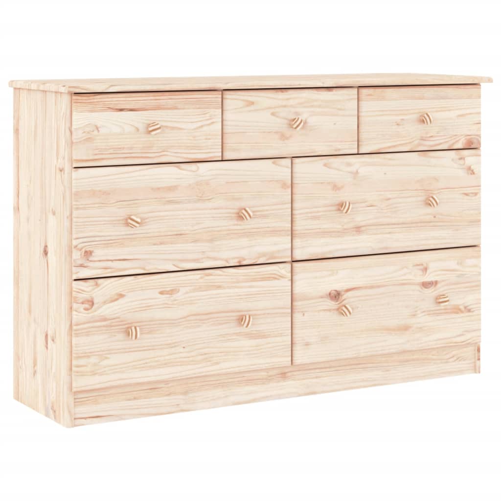 Kommode Alta 112X35X73 Cm Massivt Fyrretræ