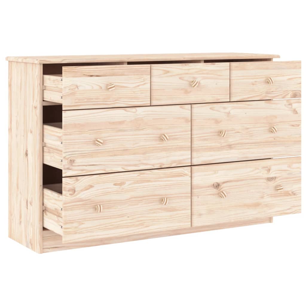Kommode Alta 112X35X73 Cm Massivt Fyrretræ