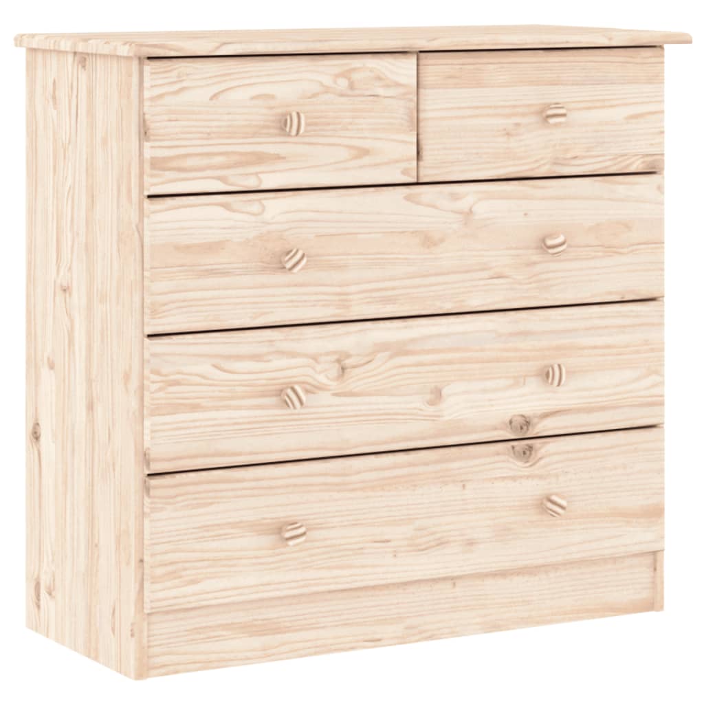 Kommode Alta 77X35X73 Cm Massivt Fyrretræ