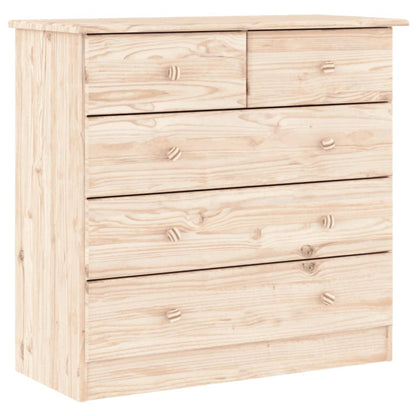 Kommode Alta 77X35X73 Cm Massivt Fyrretræ