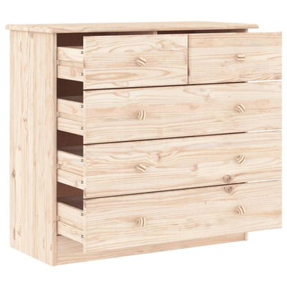 Kommode Alta 77X35X73 Cm Massivt Fyrretræ