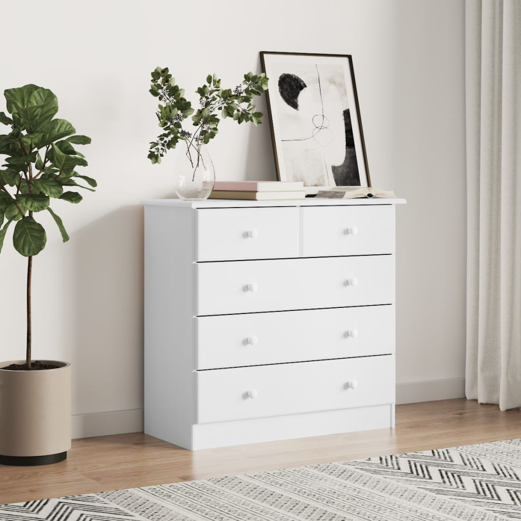 Kommode Alta 77X35X73 Cm Massivt Fyrretræ