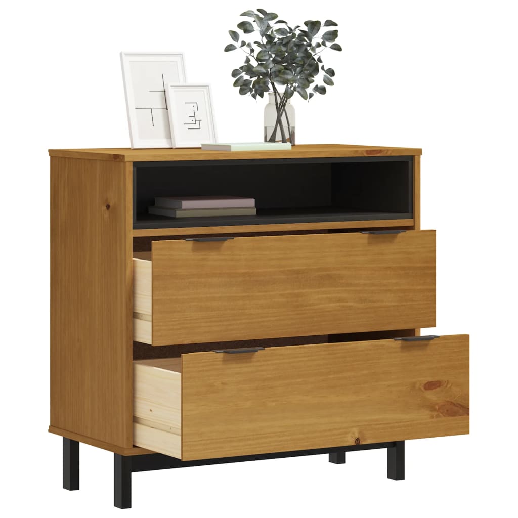 Kommode Flam 80X40X80 Cm Massivt Fyrretræ
