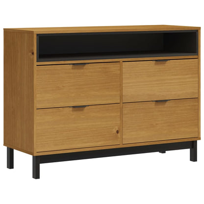 Kommode Flam 110X40X80 Cm Massivt Fyrretræ