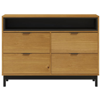 Kommode Flam 110X40X80 Cm Massivt Fyrretræ