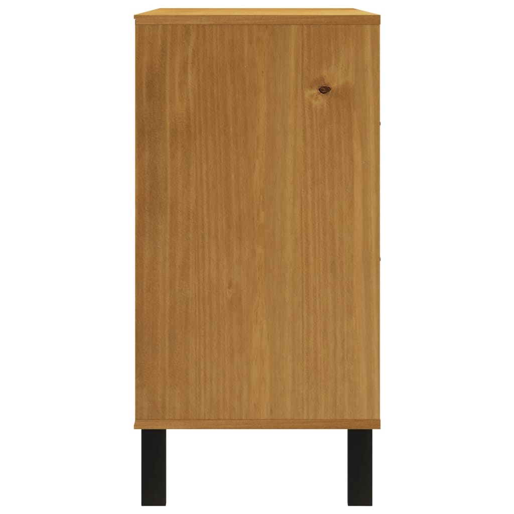 Kommode Flam 110X40X80 Cm Massivt Fyrretræ