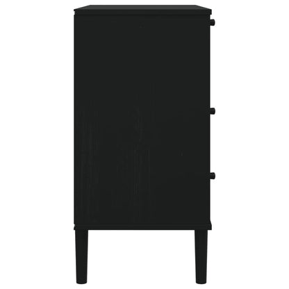 Kommode Senja Rattanlook 80X40X80 Cm Massivt Fyrretræ