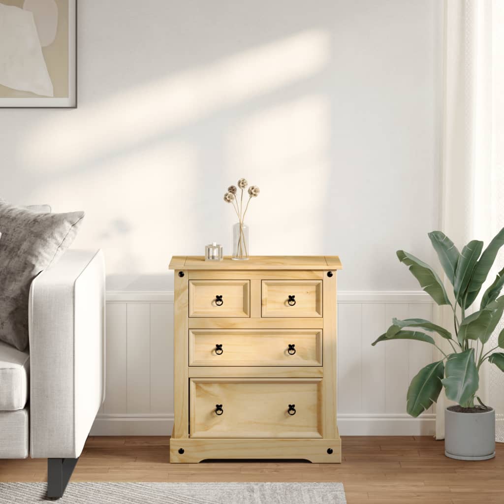 Kommode Corona 80X43X91 Cm Massivt Fyrretræ