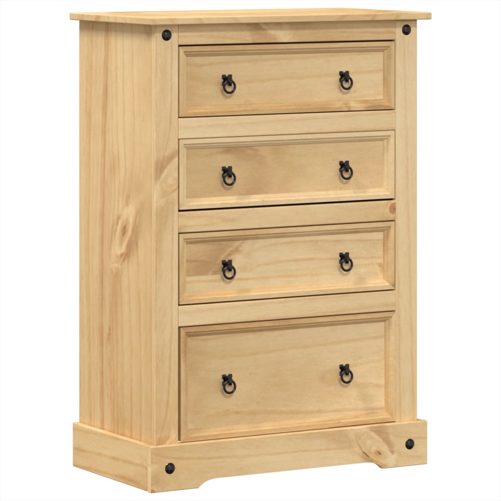 Kommode Corona 80X43X114 Cm Massivt Fyrretræ