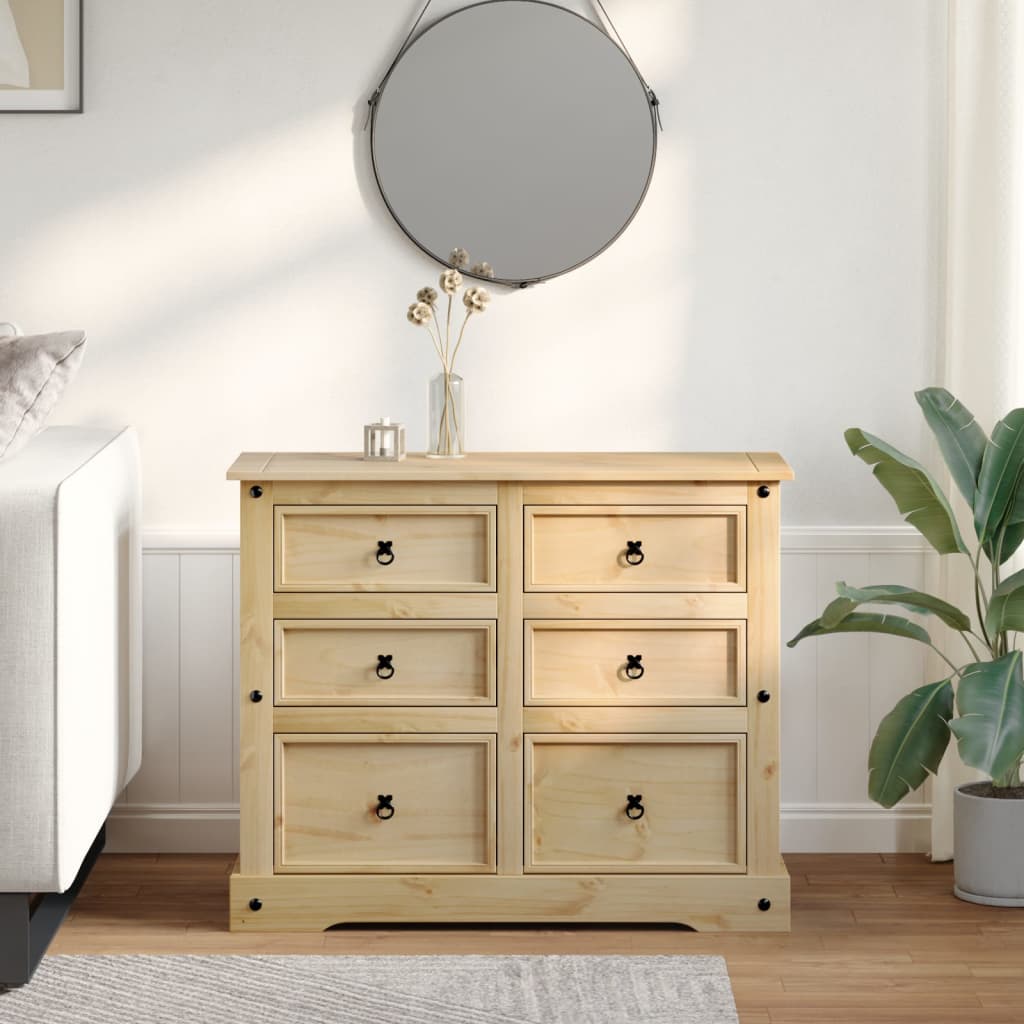 Kommode Corona 110X43X91 Cm Massivt Fyrretræ