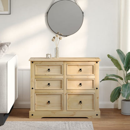 Kommode Corona 110X43X91 Cm Massivt Fyrretræ