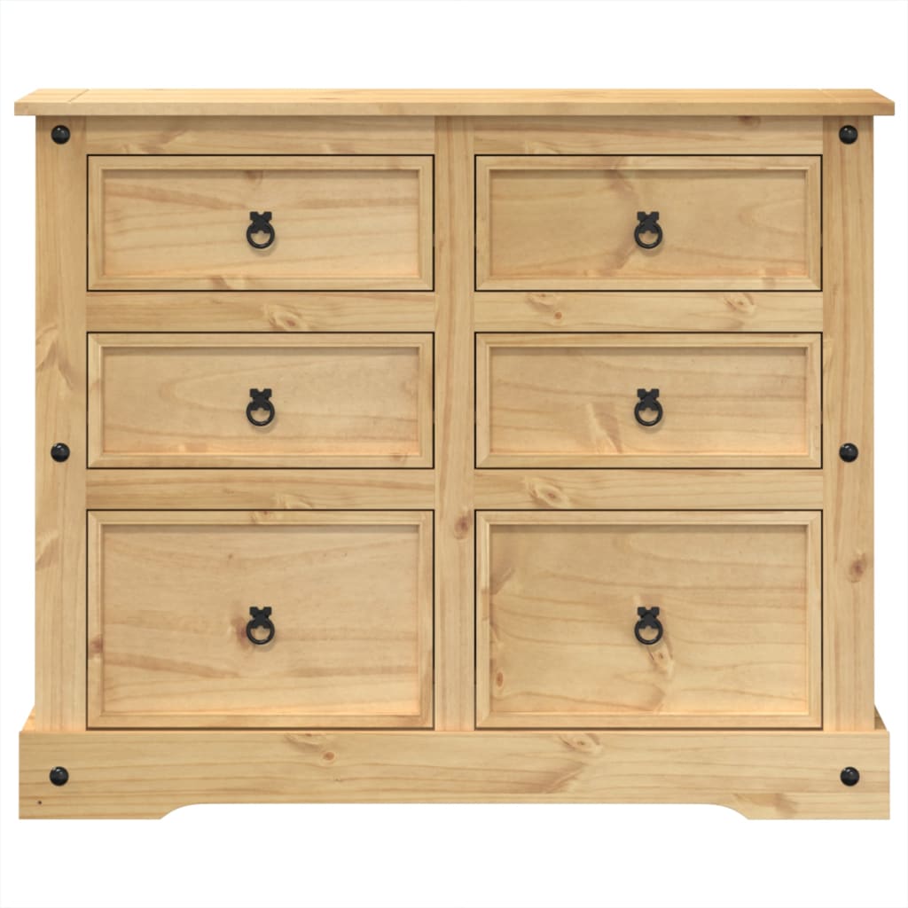 Kommode Corona 110X43X91 Cm Massivt Fyrretræ