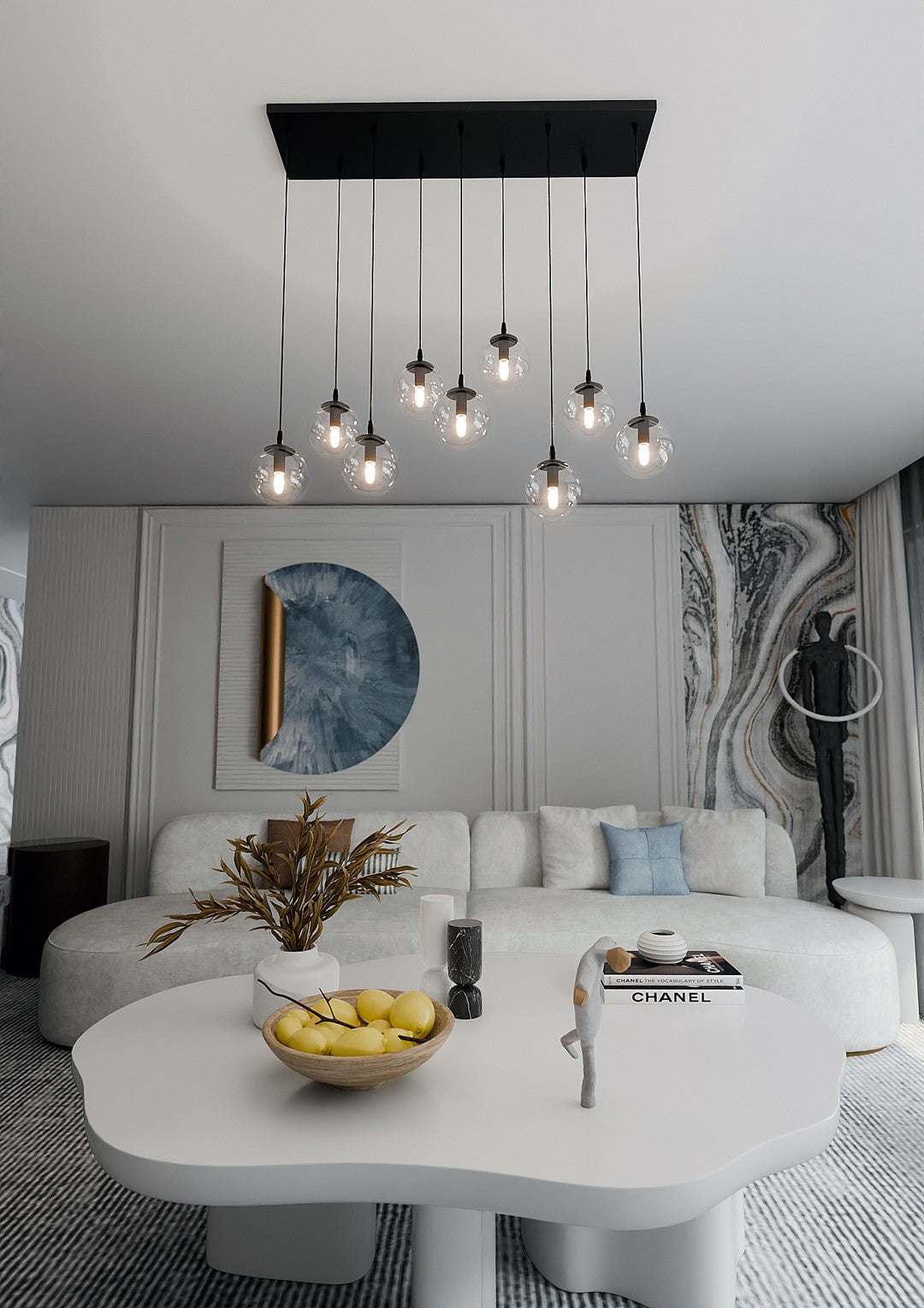 Cosmo 9 pendant light clear