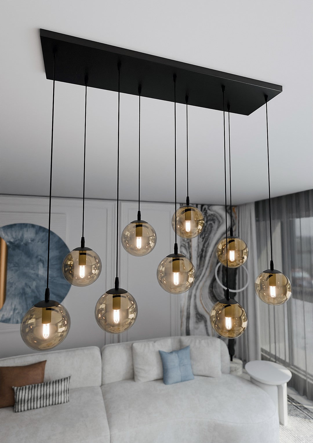 Cosmo 9 pendant light amber