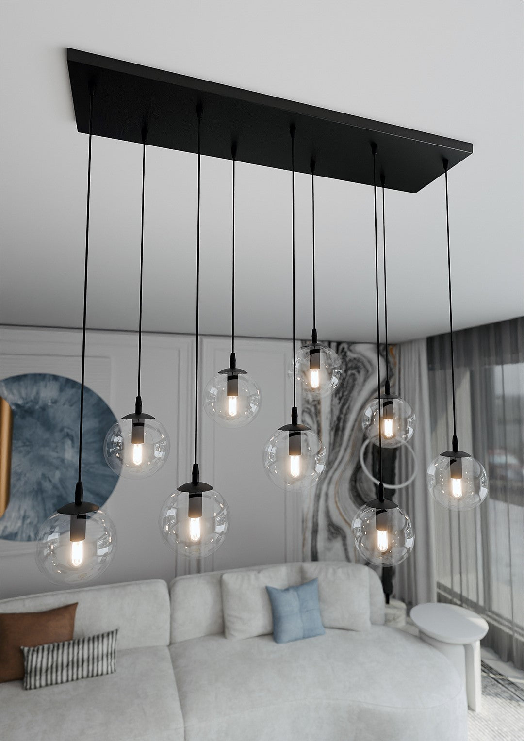 Cosmo 9 pendant light clear
