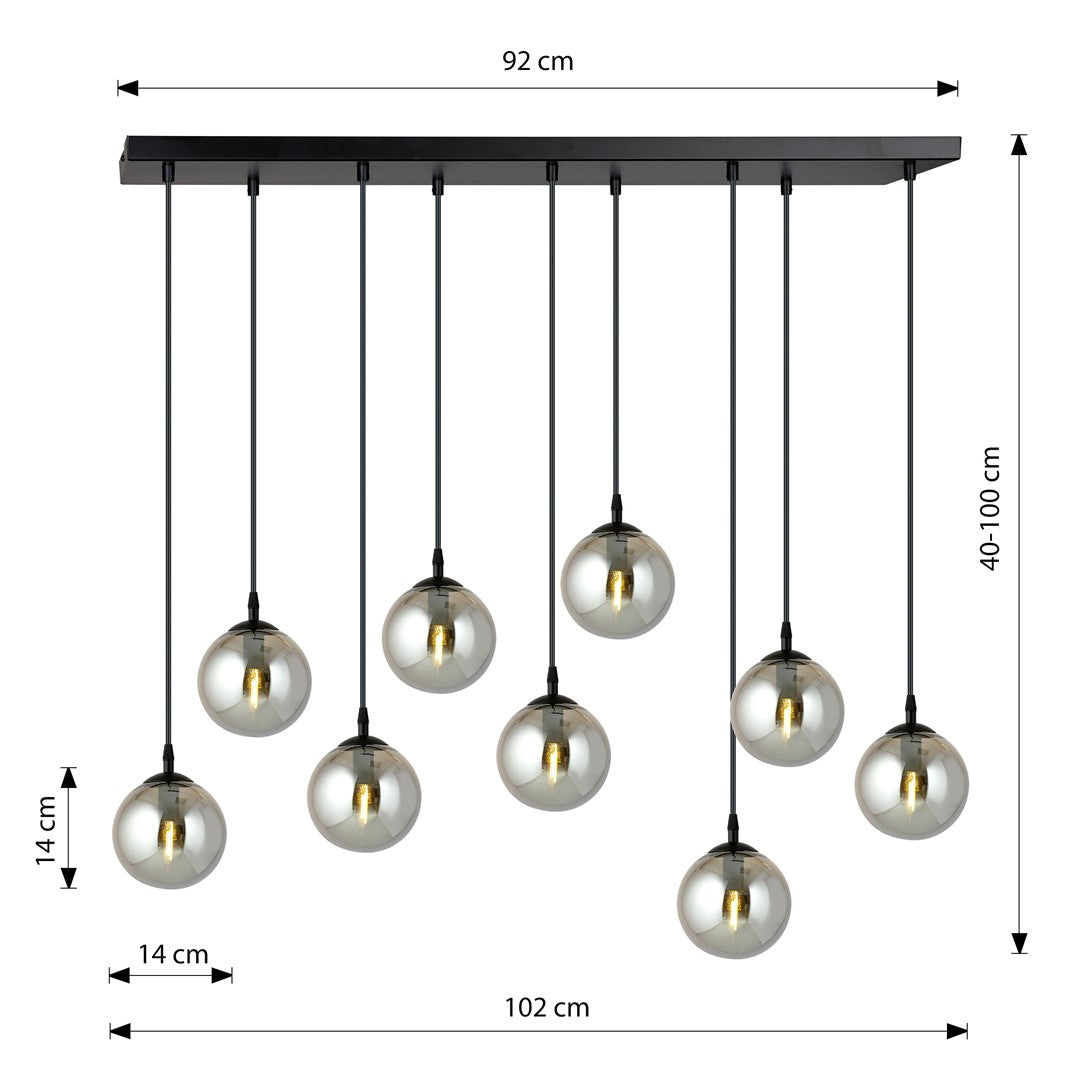 Cosmo 9 pendant light graphite