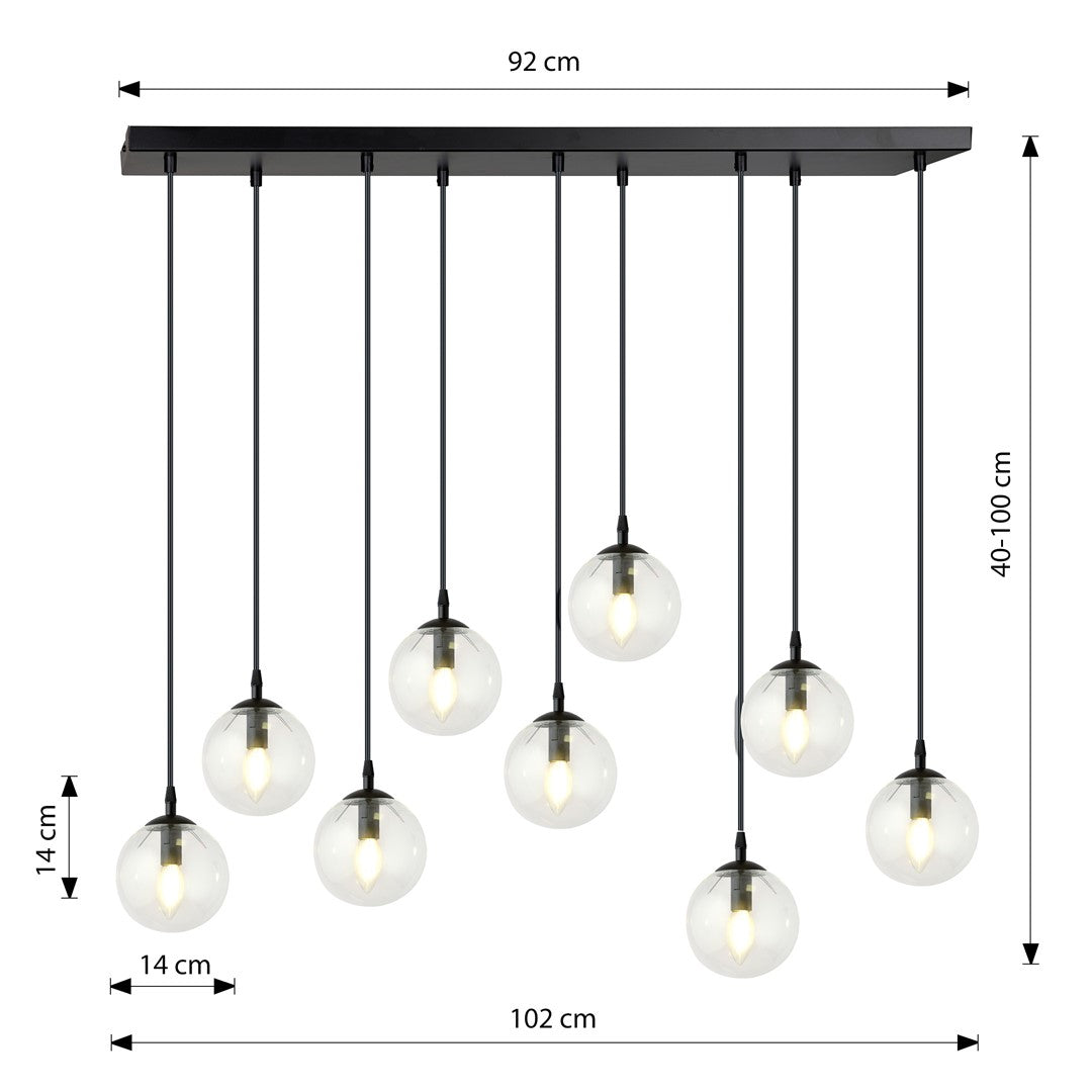 Cosmo 9 pendant light clear