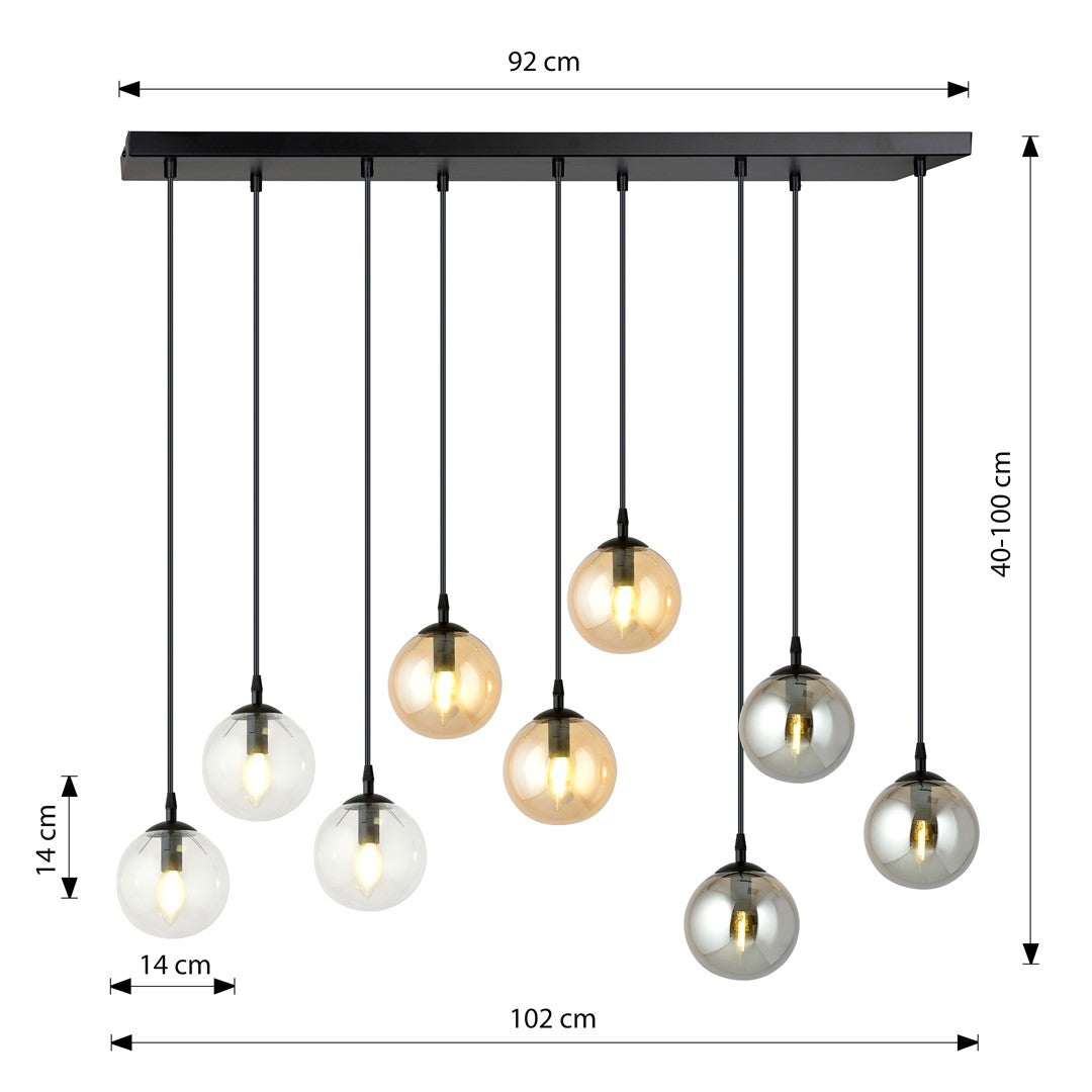 Cosmo 9 pendant light blue/mixed
