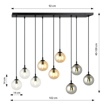 Cosmo 9 pendant light blue/mixed