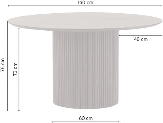Dining Table Ø140, Black Acacia Wood