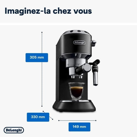 DELONGHI EC 685.BK Klassisk espressomaskine i Dedica-stil - sort